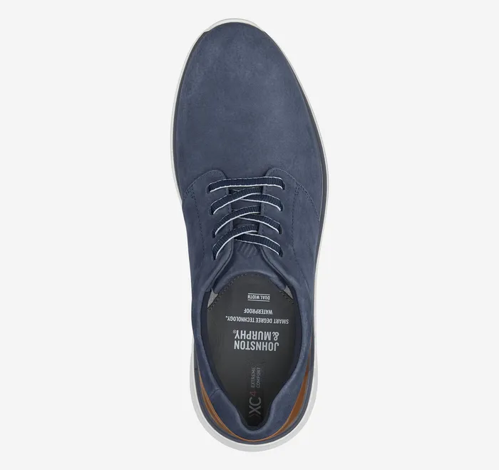 XC4 Prentiss 2 Plain Toe Navy Waterproof Tumbled Nubuck Shoes Johnston and Murphy Men