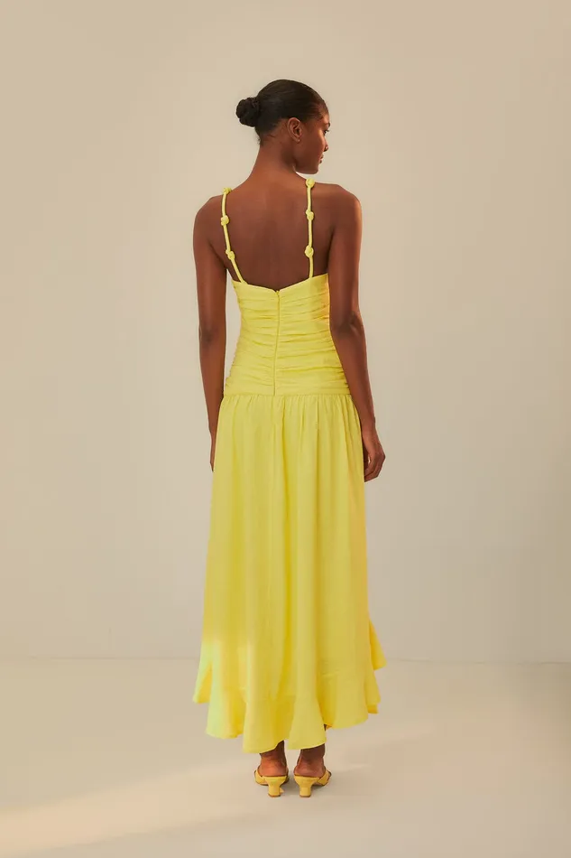 Yellow Cross Over Maxi Dress Women Farm Rio Maxi Dresses