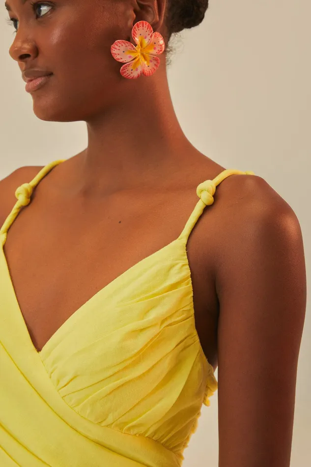 Yellow Cross Over Maxi Dress Women Farm Rio Maxi Dresses
