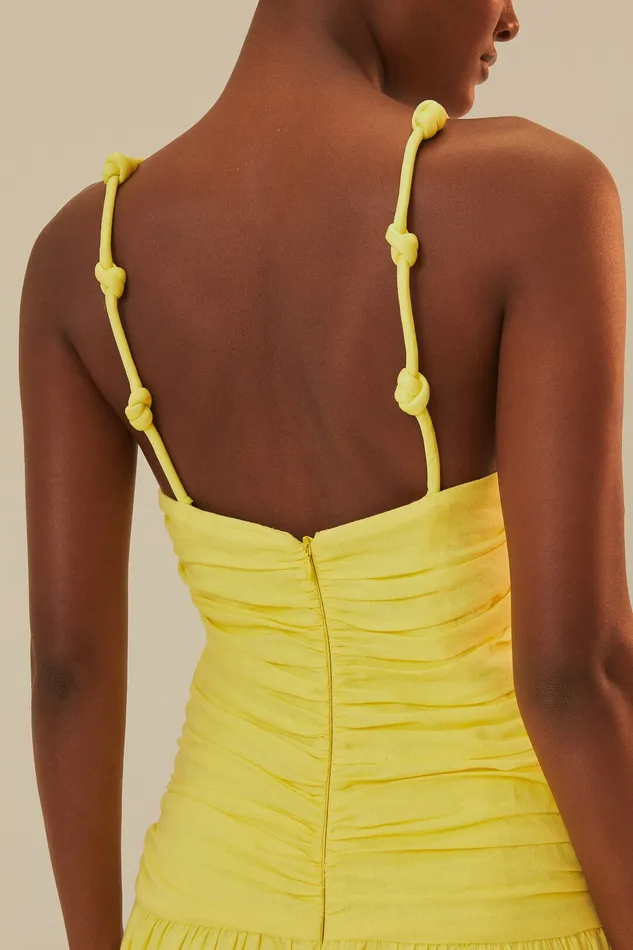 Yellow Cross Over Maxi Dress Women Farm Rio Maxi Dresses