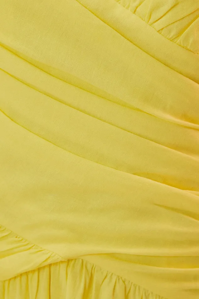 Yellow Cross Over Maxi Dress Women Farm Rio Maxi Dresses