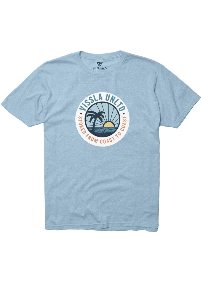 Youth Sun Down Boys Snow Tee IBH 8211 Ice Blue Heather Clothing Vissla